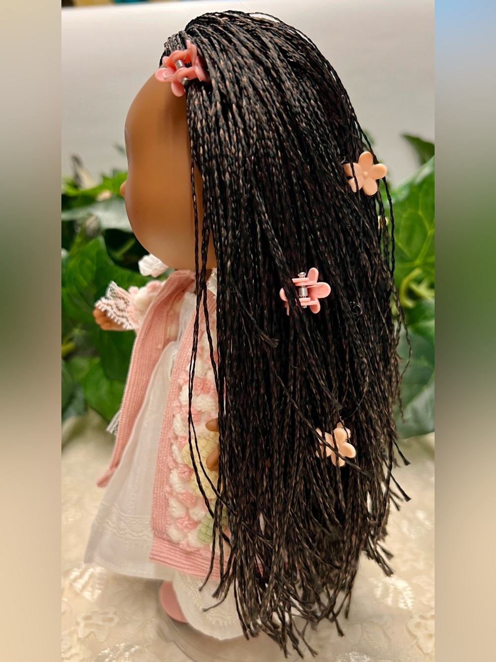 NWT-Mia Potato Doll, 1/8 Scale, 9”, 23 CM. Dark Brown Braided Hair and Blue Eyes - Picture 2 of 12